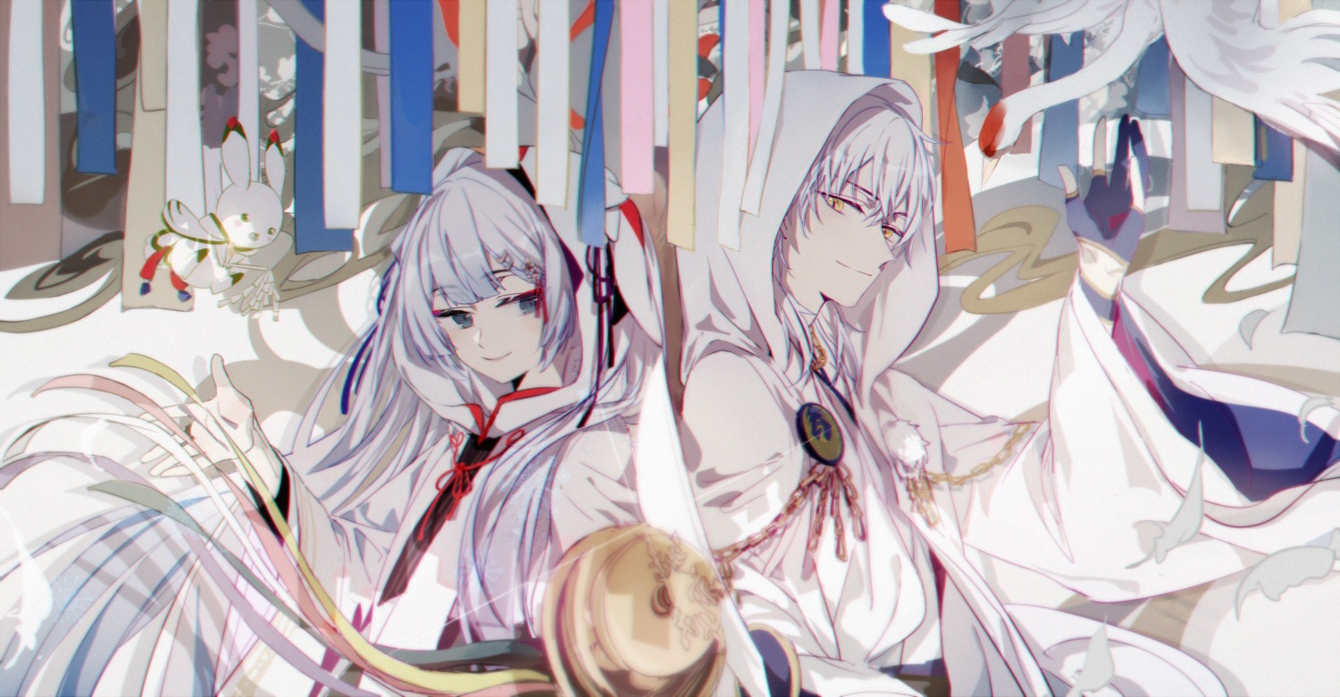 crossover hatsune_miku japanese_clothes kanose touken_ranbu tsurumaru_kuninaga vocaloid wallpaper yuki_miku