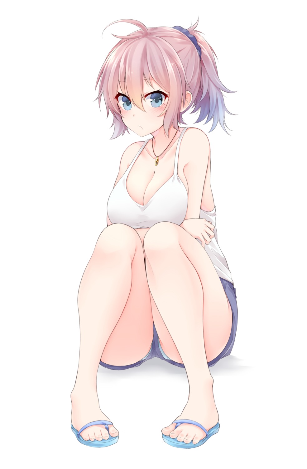 aoba_(kancolle) breast_hold cleavage feet kantai_collection matsunoki