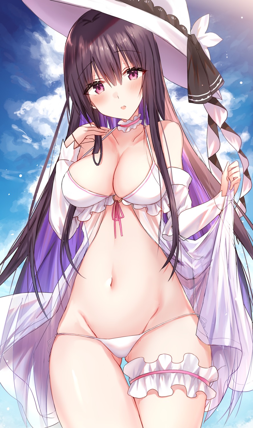 bikini garter kinona open_shirt see_through swimsuits