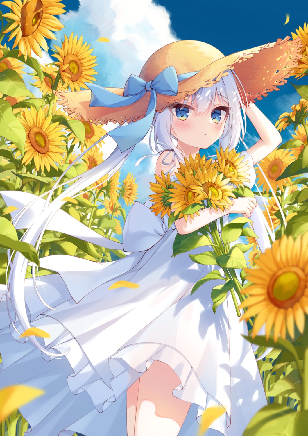 dress isoroku_(isrk) see_through skirt_lift summer_dress