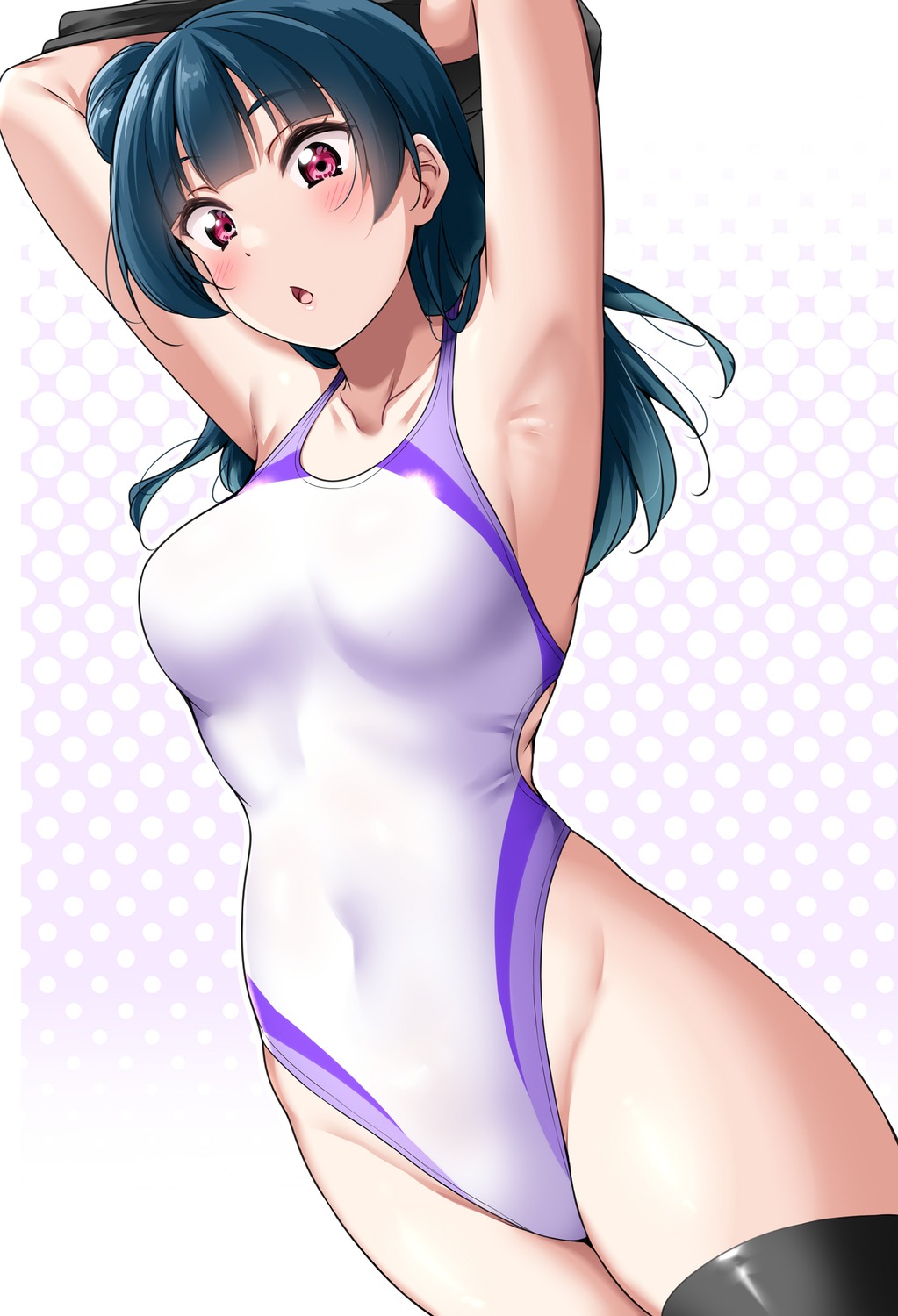 love_live!_sunshine!! swimsuits thighhighs tsushima_yoshiko yopparai_oni