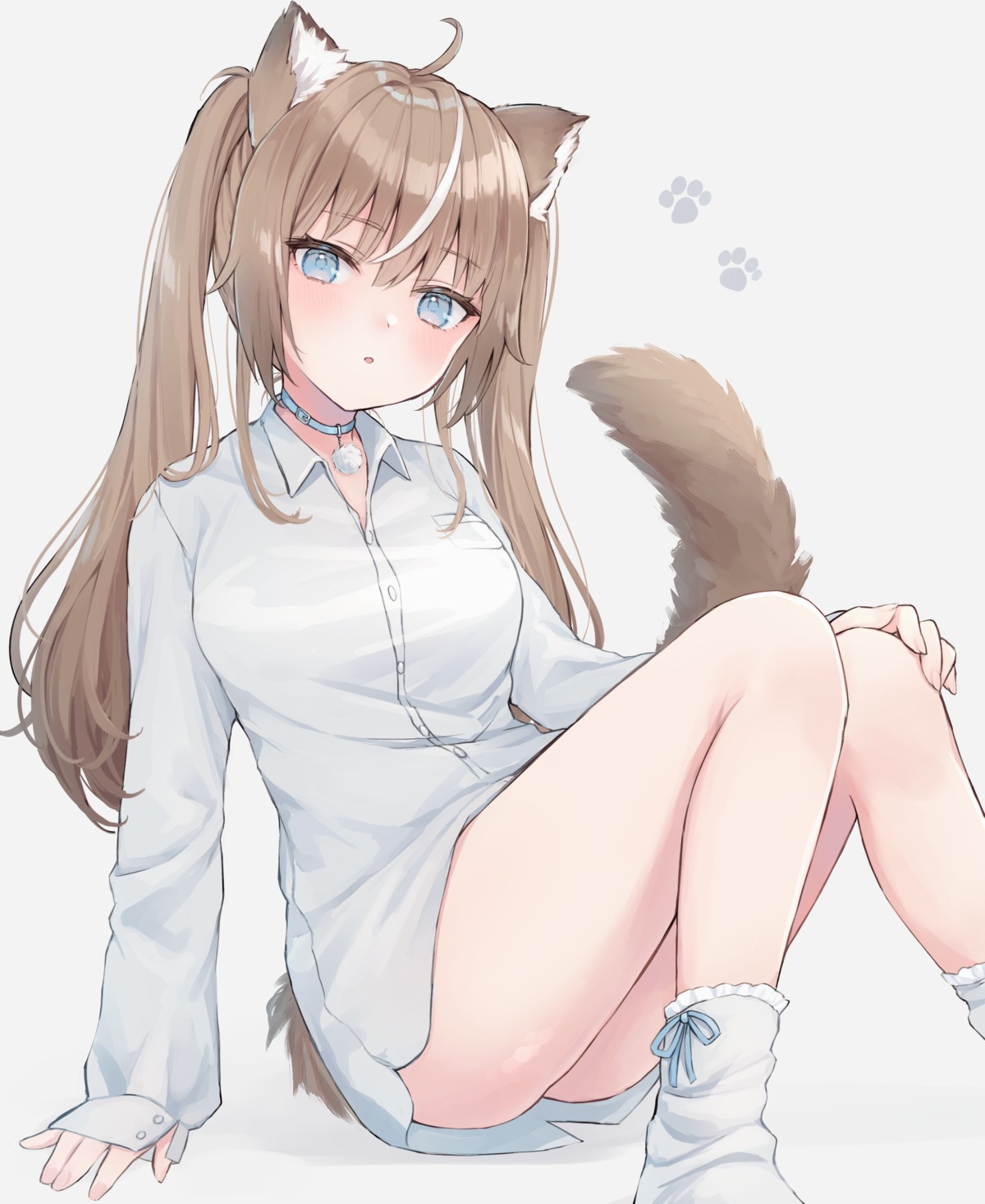 animal_ears dress_shirt nekomimi shano_hiyori tail