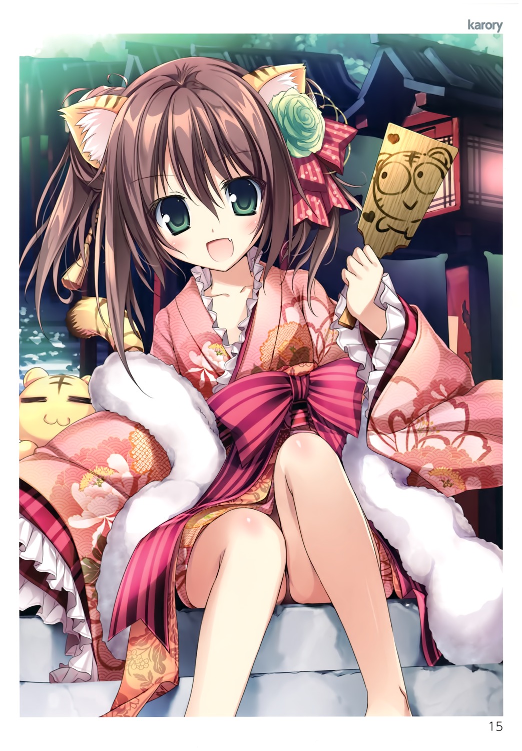 animal_ears karory kimono pantsu tail toranoana