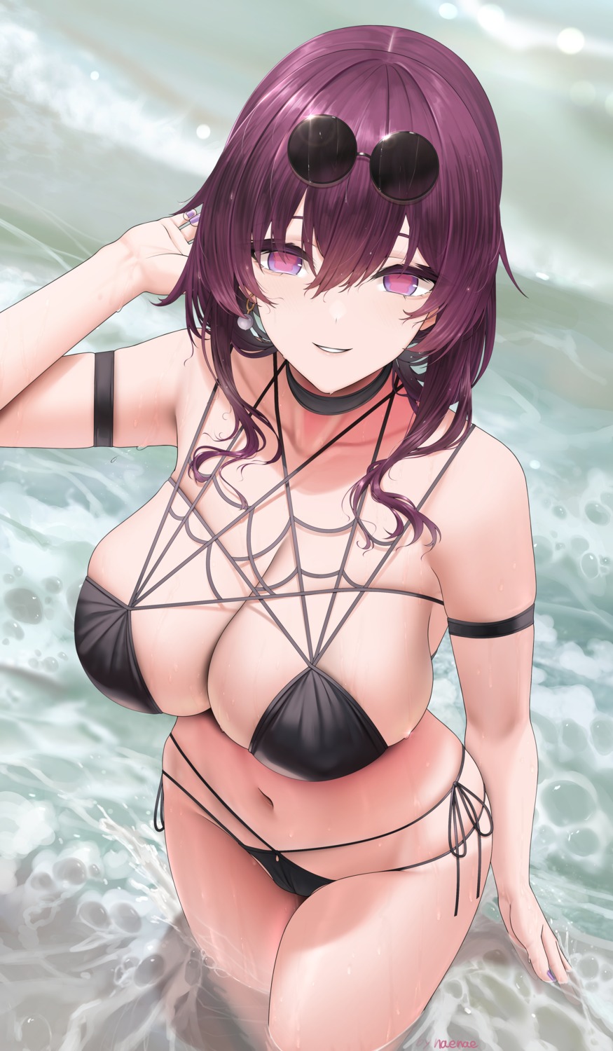 bikini cameltoe foria_sensei honkai:_star_rail kafka_(honkai:_star_rail) megane swimsuits wet