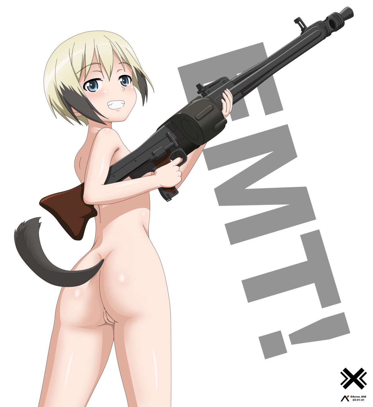 acrux ass erica_hartmann gun loli naked pussy strike_witches tail uncensored