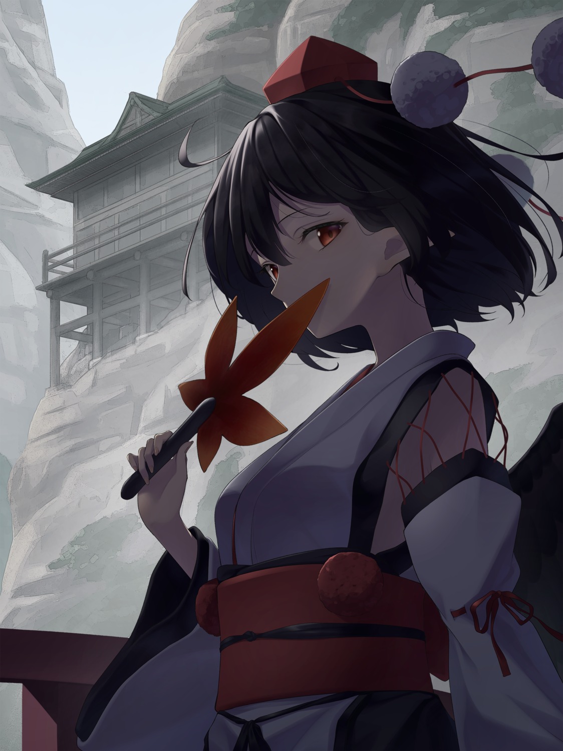 kanpa_(campagne_9) kimono pointy_ears shameimaru_aya touhou wings