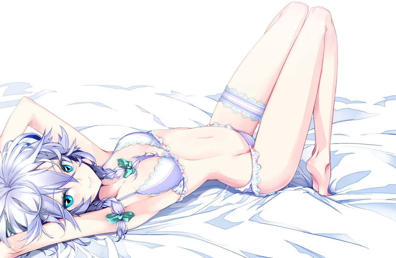 bra garter hong_(white_spider) izayoi_sakuya pantsu touhou