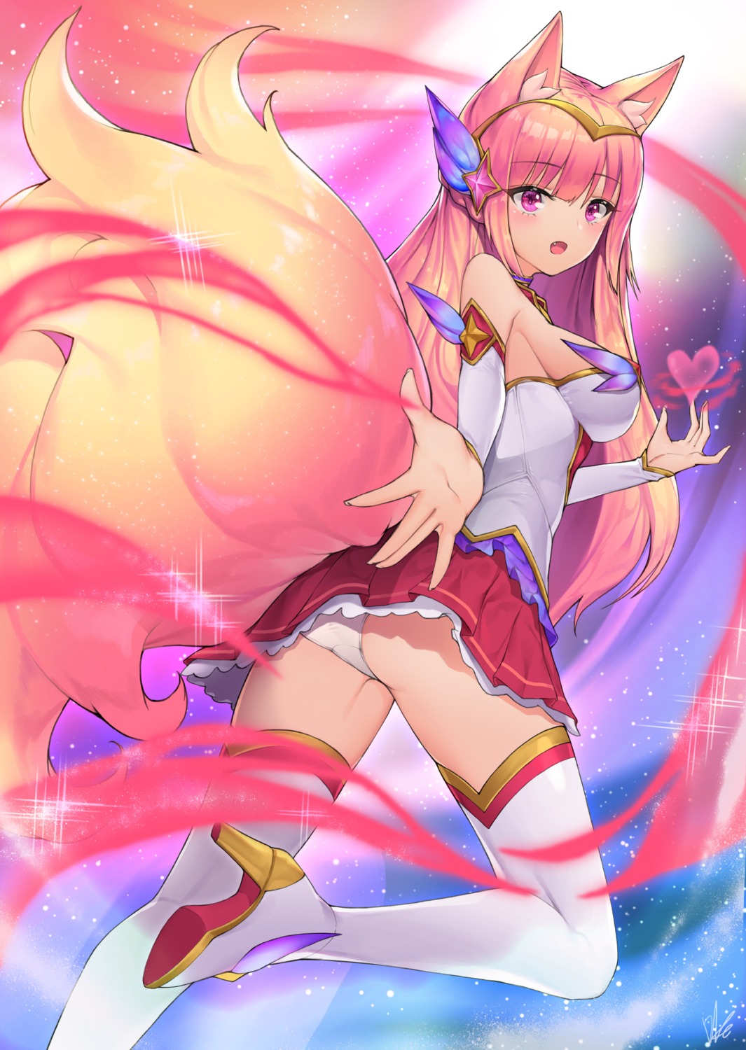 ahri animal_ears ass dduck_kong heels league_of_legends pantsu tail thighhighs