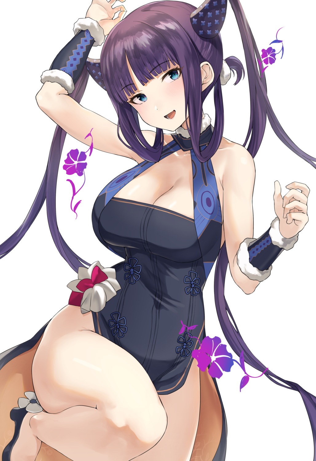 asian_clothes cleavage fate/grand_order heels horns hotate-chan yang_guifei_(fate/grand_order)