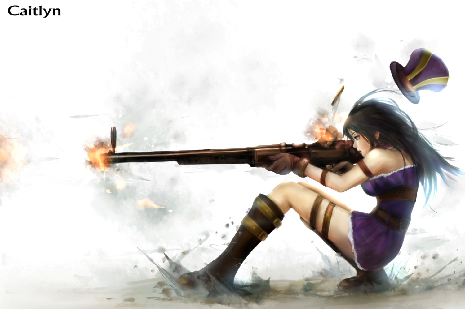 caitlyn gun league_of_legends zhang_xiao_bo