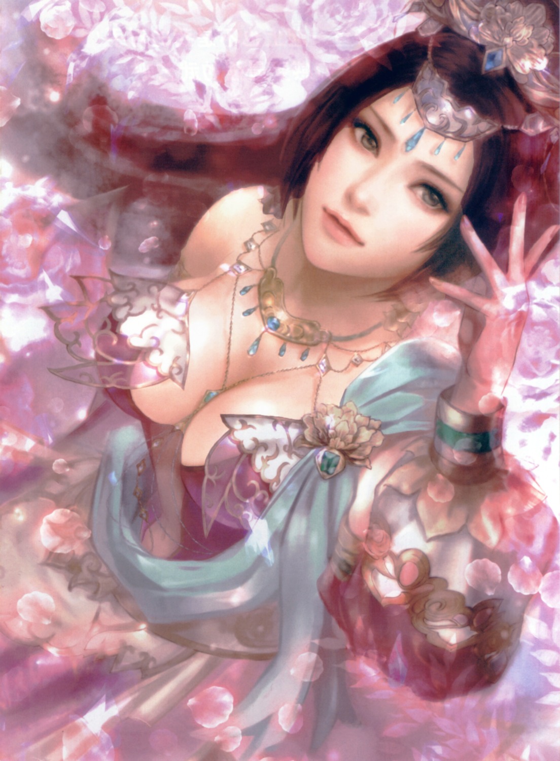 asian_clothes cleavage diao_chan no_bra see_through sengoku_musou tagme