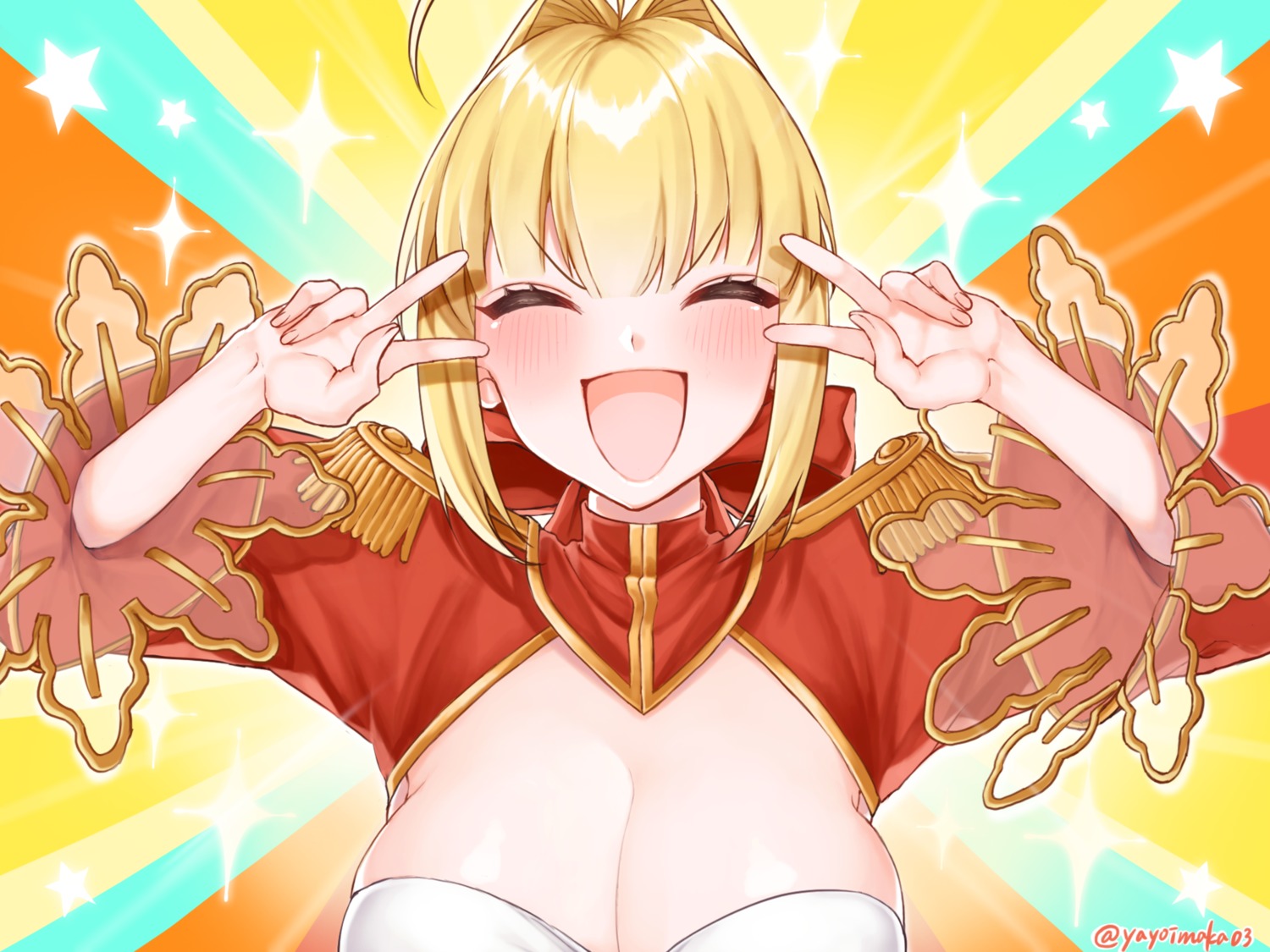 cleavage fate/extra fate/grand_order fate/stay_night saber_extra yayoi_maka