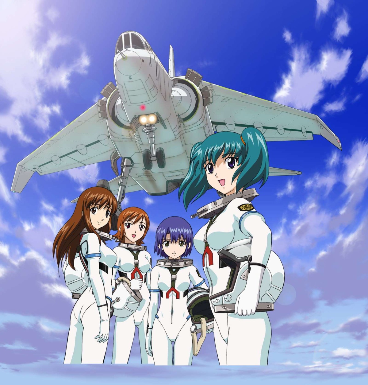 bodysuit doi_shizuha honjou_mikaze kikuhara_karin nakamura_ayamo stratos_4 yamauchi_noriyasu