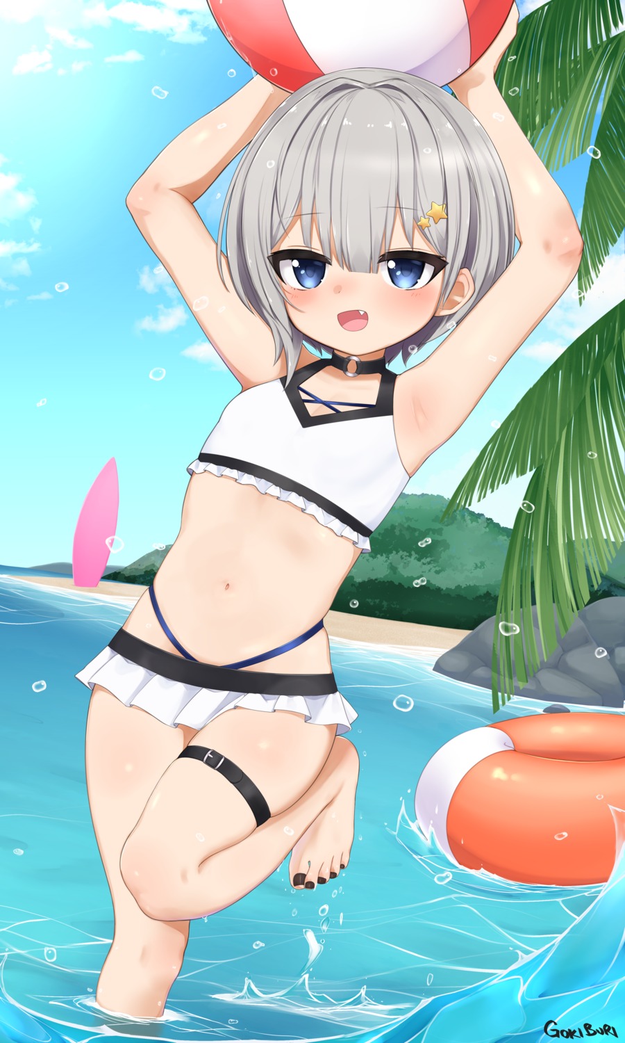 bikini garter goki_buri rurine_luna swimsuits wactor wet