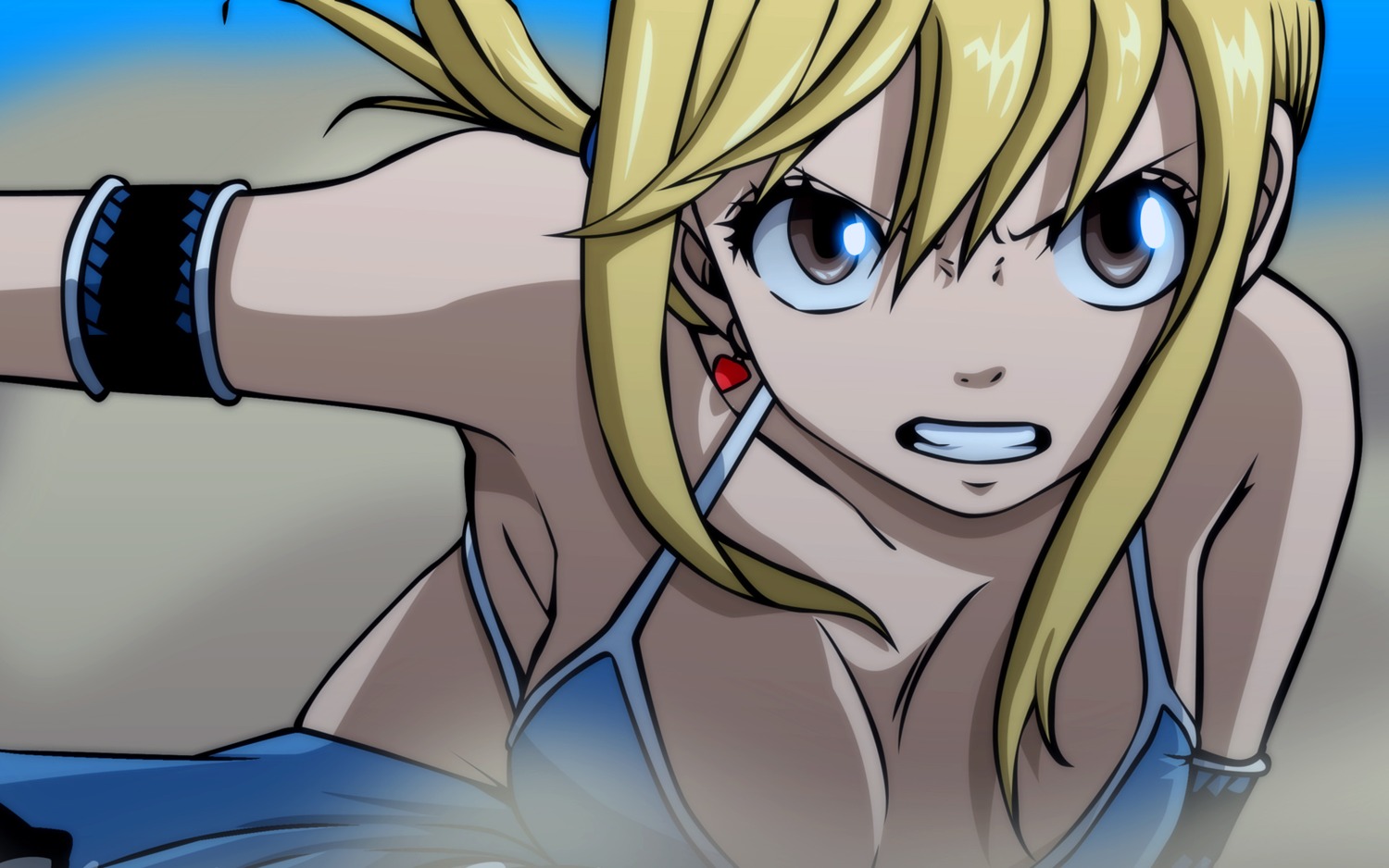 cleavage fairy_tail lucy_heartfilia vector_trace wallpaper