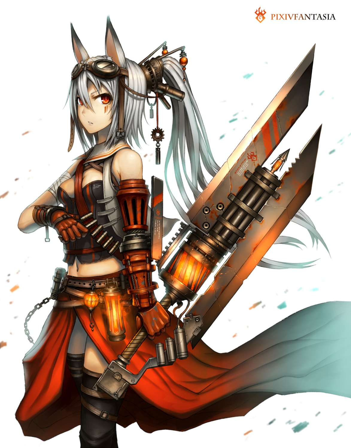 animal_ears gia pixiv_fantasia pixiv_fantasia_new_world sword thighhighs