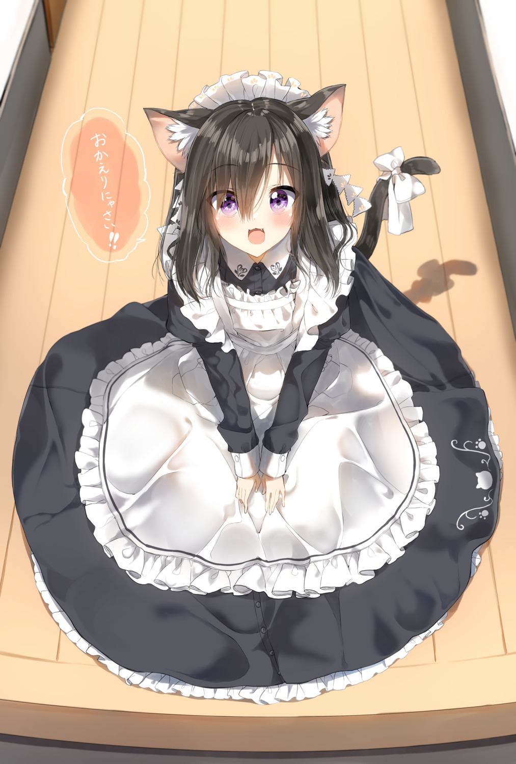 animal_ears maid nekomimi pentagon_(railgun_ky1206) tail