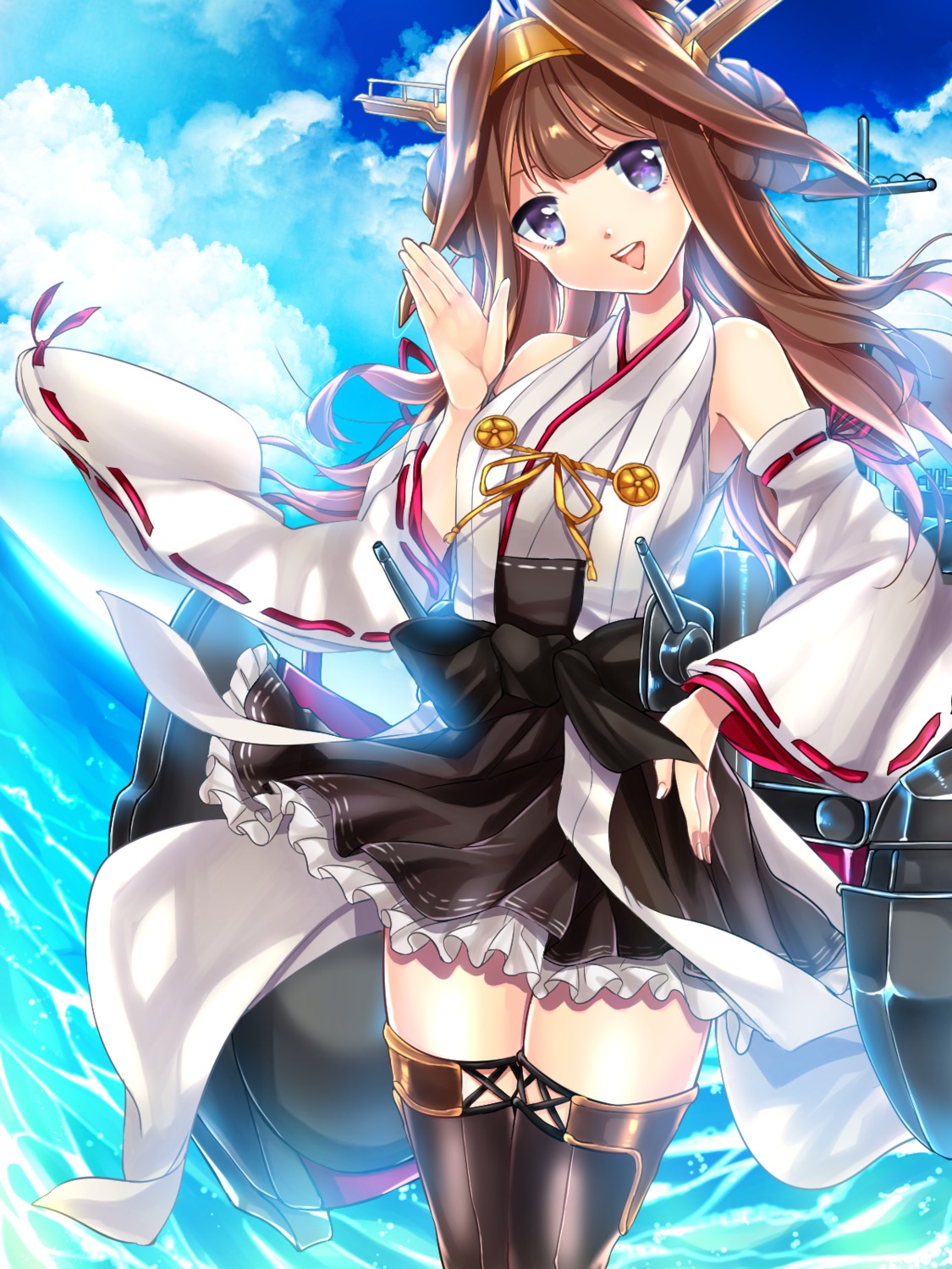 kantai_collection kongou_(kancolle) poko_(mammypoko) thighhighs