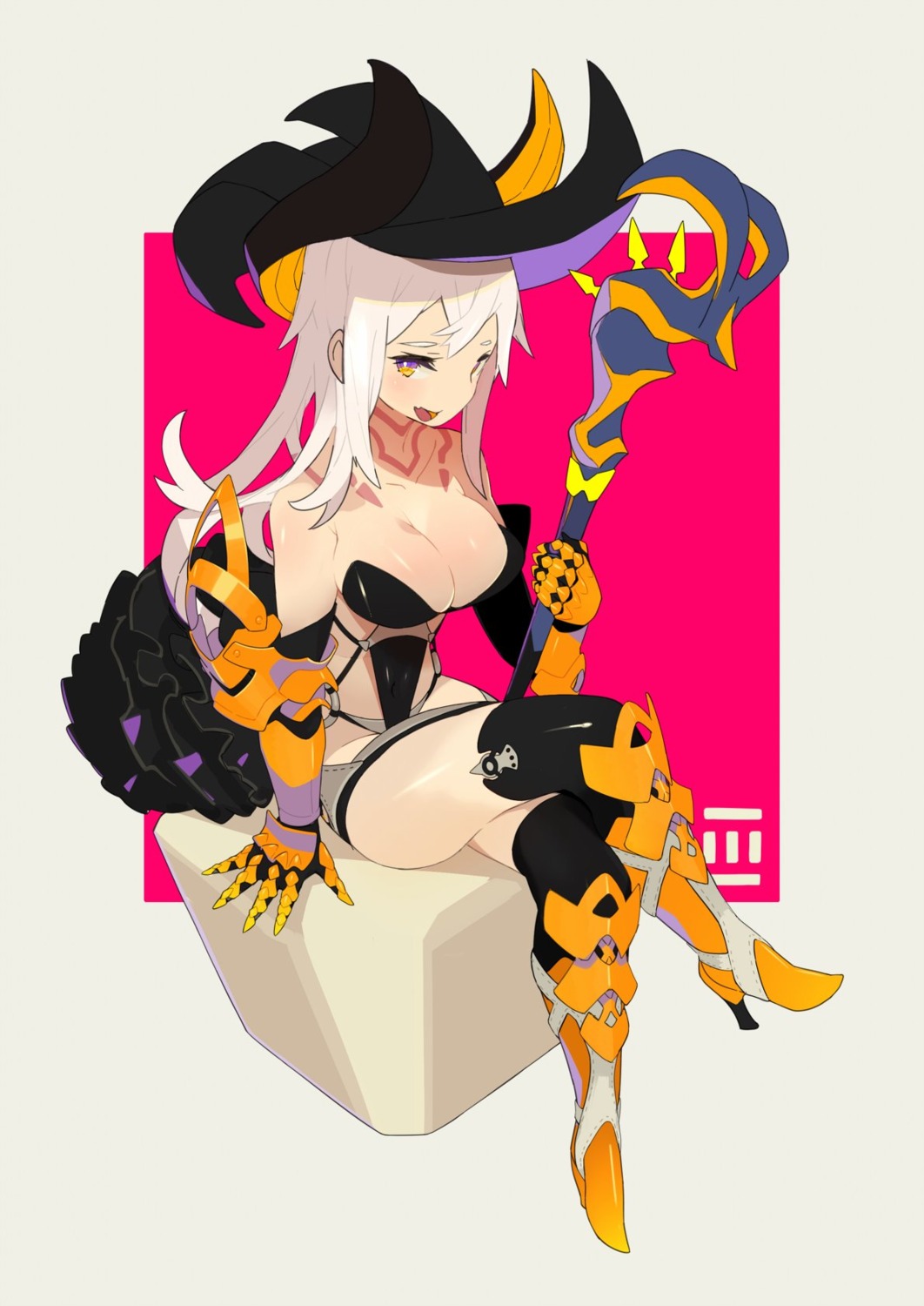 armor hajime-ill-1st heels tattoo thighhighs weapon witch