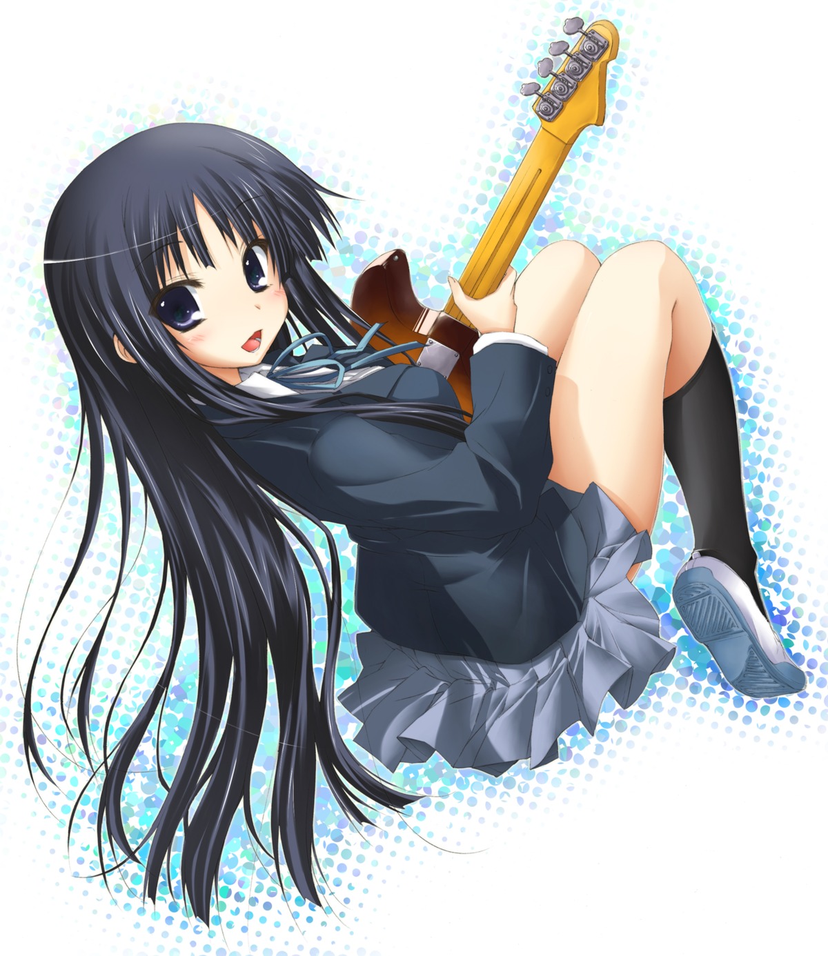 akiyama_mio guitar k-on! luna_lia seifuku