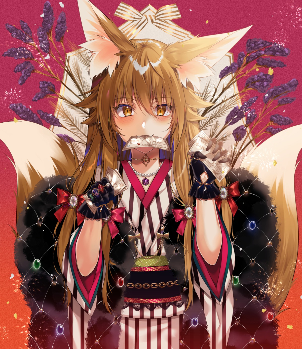 animal_ears japanese_clothes kitsune monaka_natsume tail