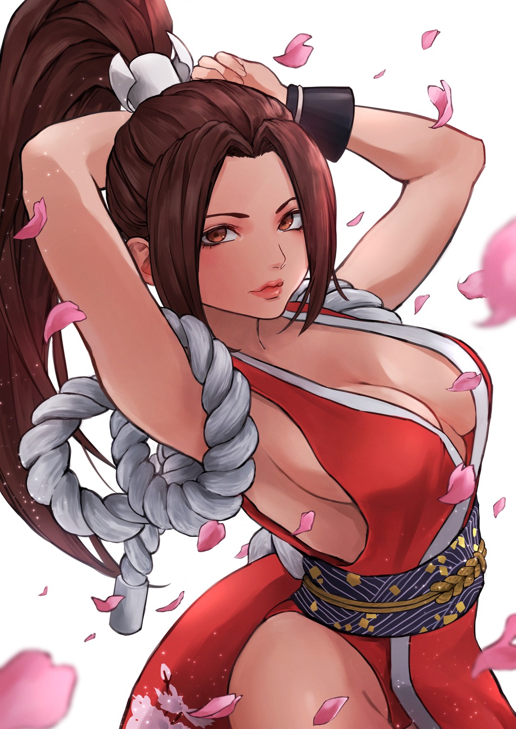 j-u-n06 japanese_clothes king_of_fighters no_bra shiranui_mai