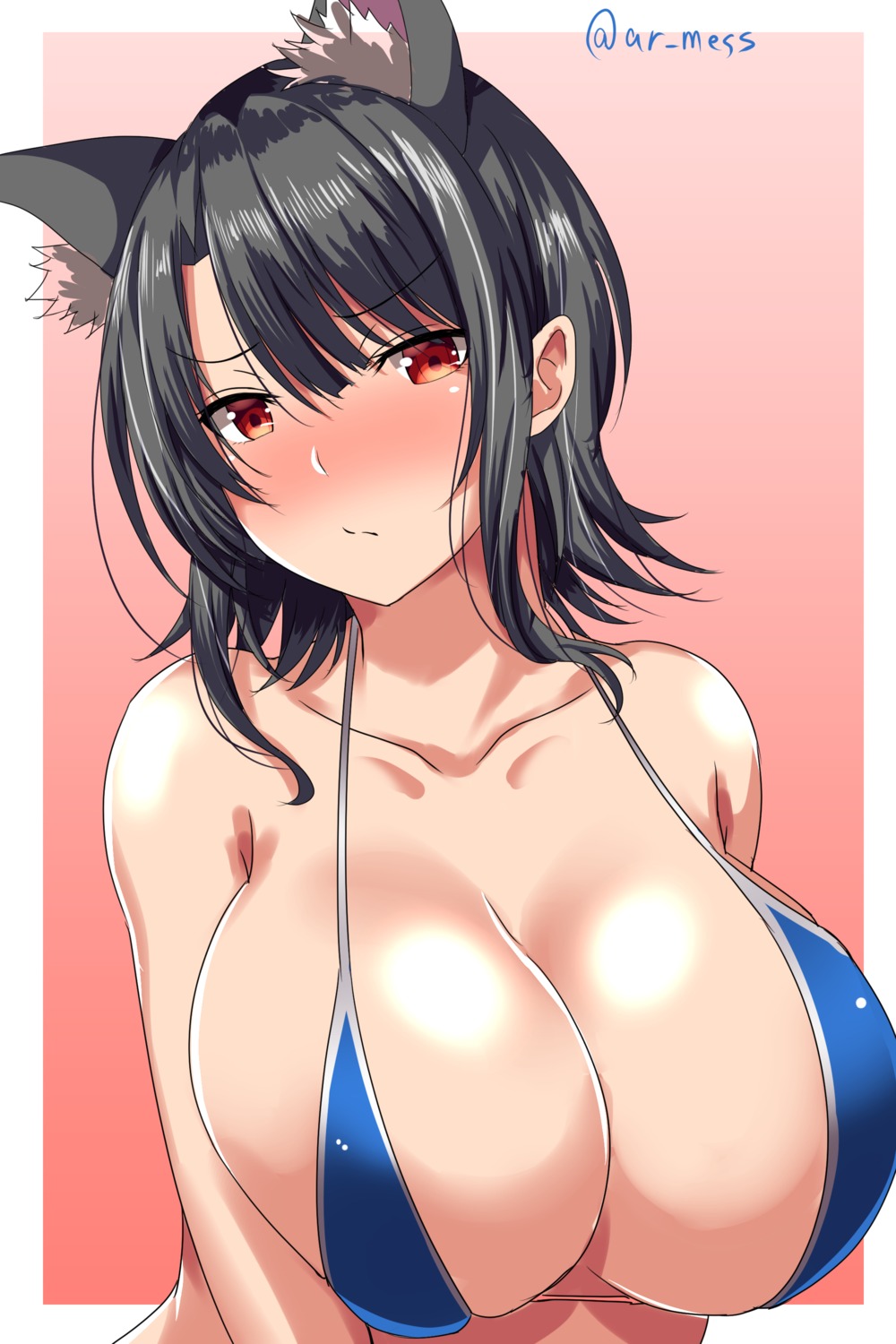 animal_ears ar_mess bikini_top kantai_collection swimsuits takao_(kancolle)