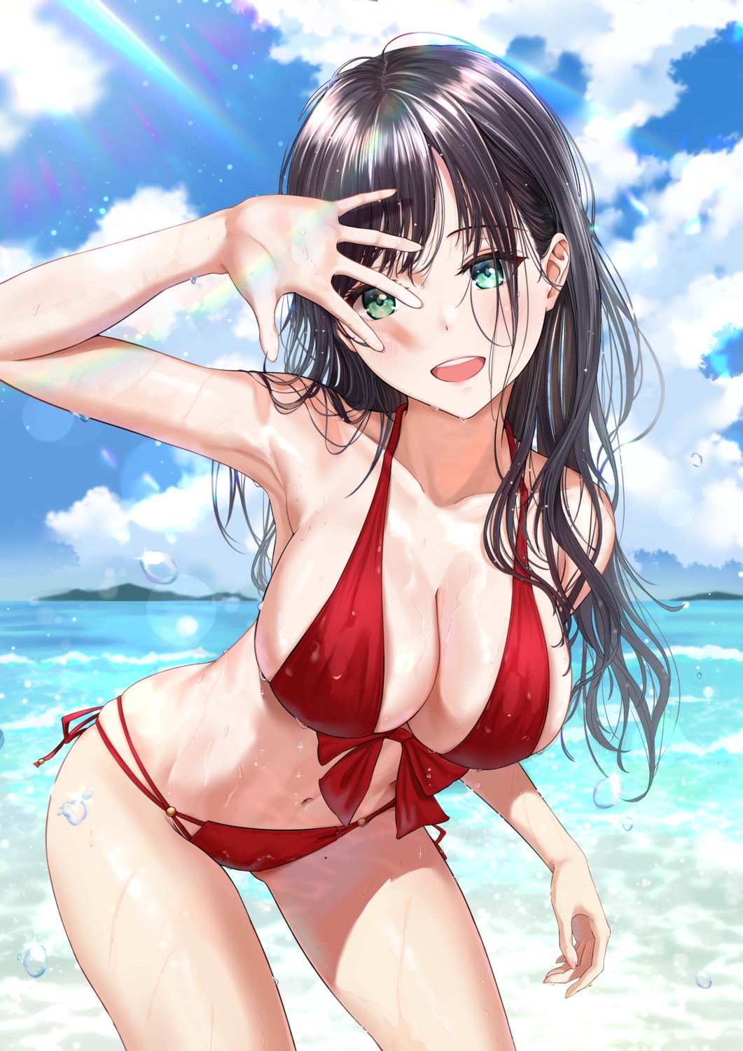 artist_revision bikini swimsuits tooku0 wet