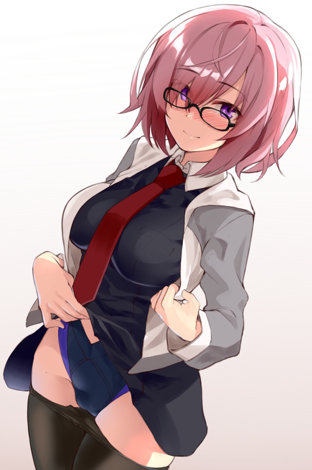 cameltoe fate/grand_order mash_kyrielight megane pantyhose shunichi skirt_lift