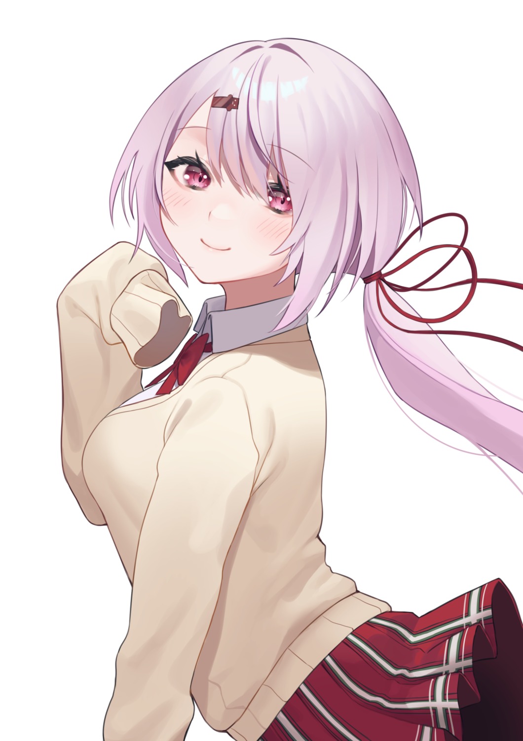 nijisanji nijisanji_gamers okazaki_sato seifuku shiina_yuika skirt_lift sweater