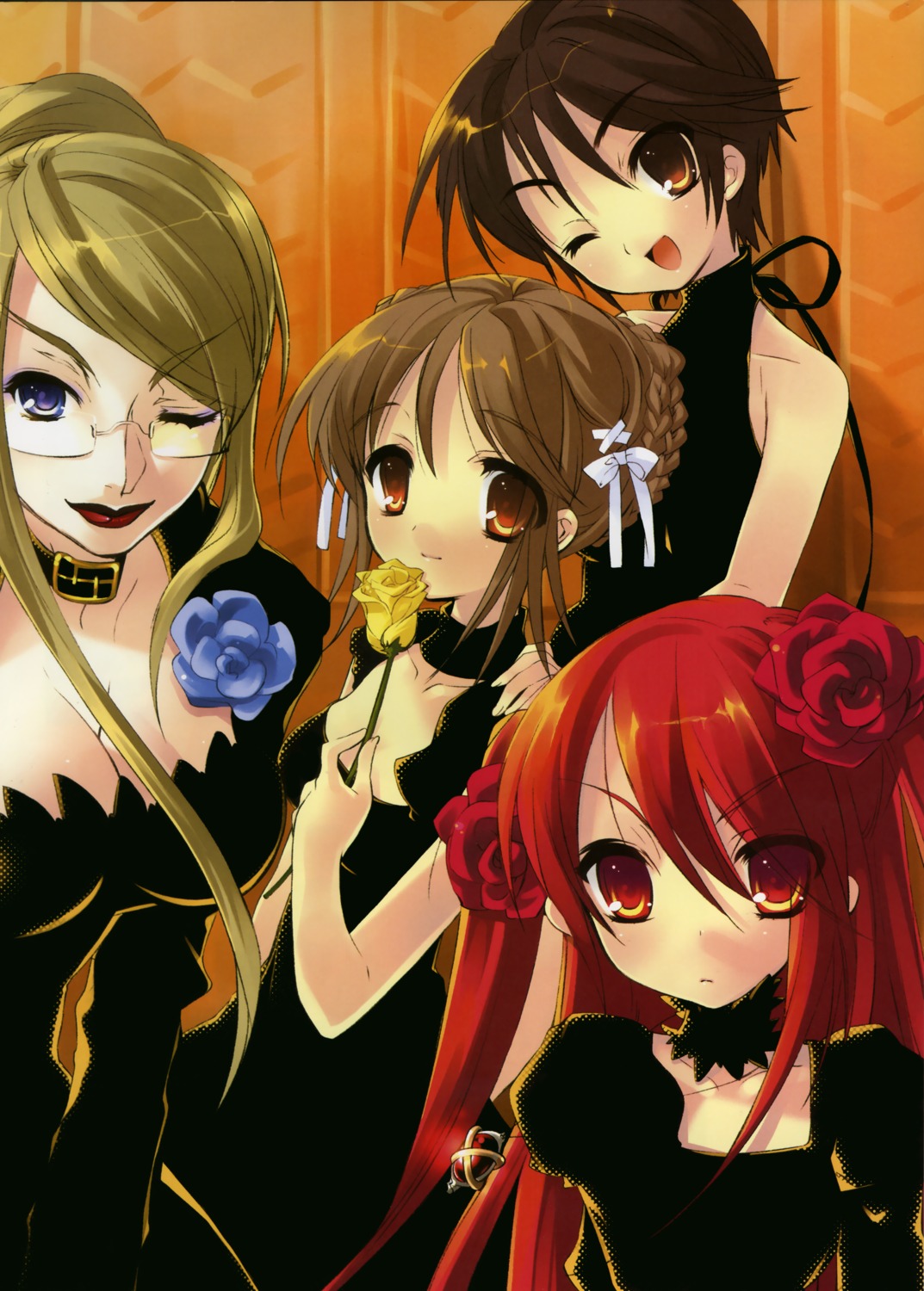 cleavage dress ito_noizi margery_daw megane ogata_matake shakugan_no_shana shana yoshida_kazumi