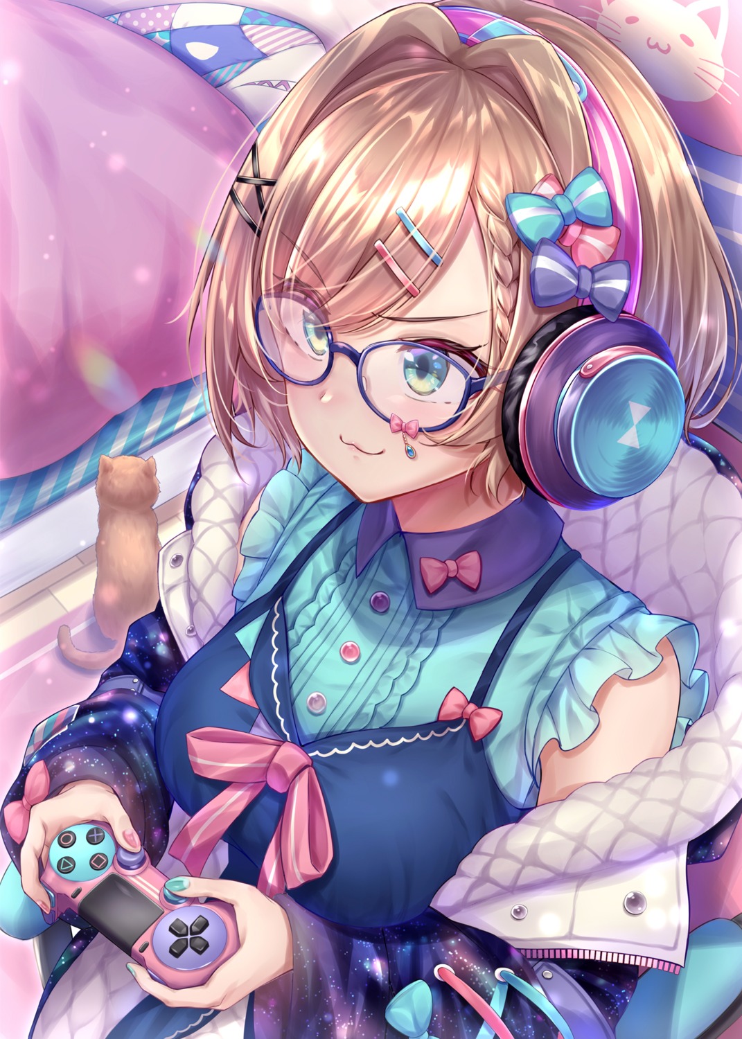 headphones henacho megane nijisanji suzuhara_ruru