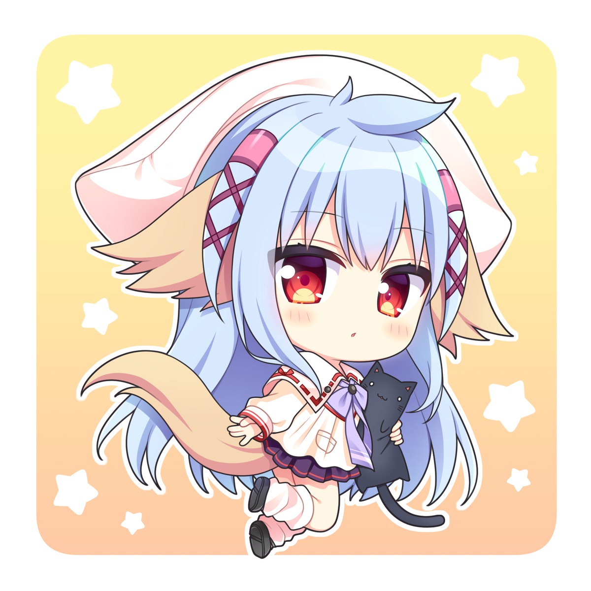 chibi lump_of_sugar moekibara_fumitake nursery_rhyme seifuku shikishima_krile tail