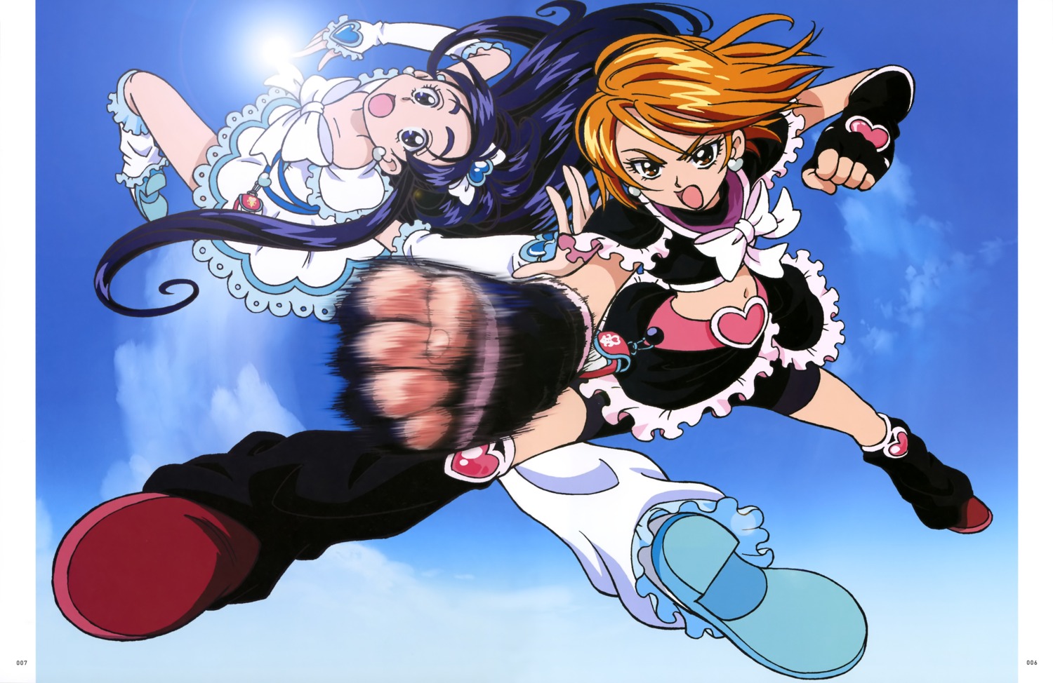 bike_shorts dress futari_wa_precure heels misumi_nagisa precure yukishiro_honoka