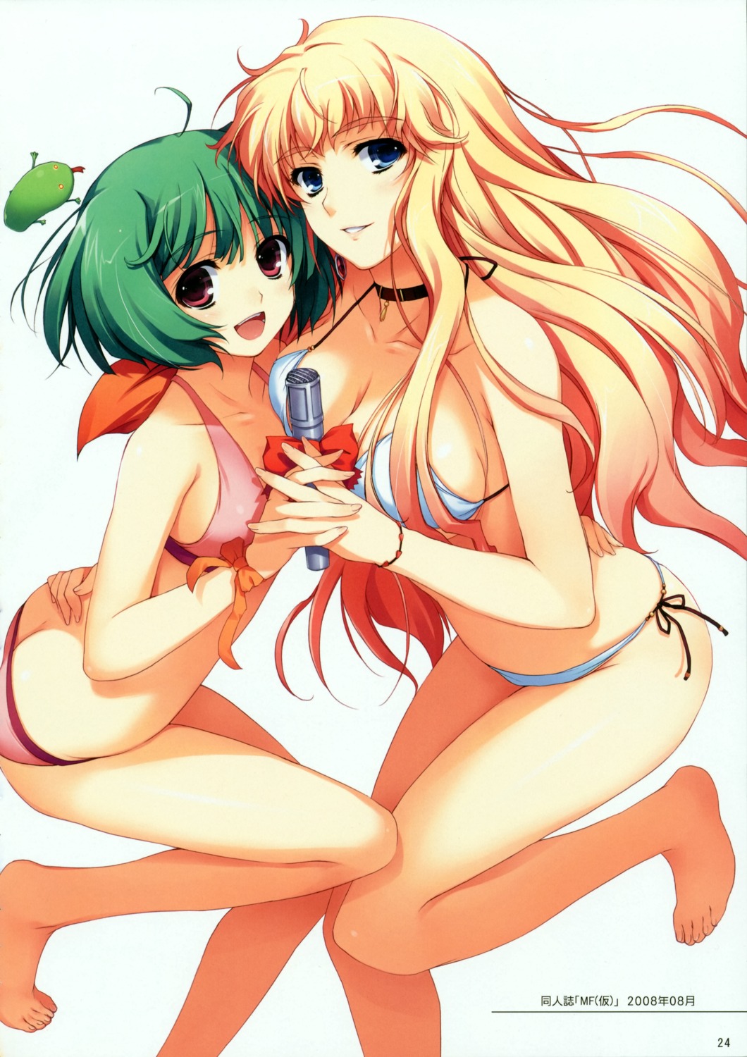 bikini cleavage loli macross macross_frontier mugenkidou oosanshouuo-san ranka_lee sheryl_nome swimsuits symmetrical_docking tomose_shunsaku