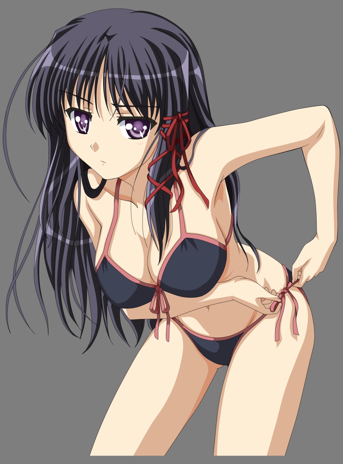 bikini cleavage fortune_arterial kuze_kiriha swimsuits transparent_png vector_trace