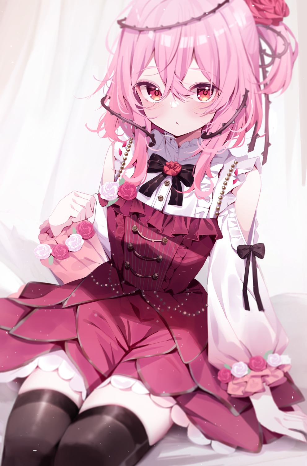 deyui dress lolita_fashion nijisanji nijisanji_en rosemi_lovelock thighhighs