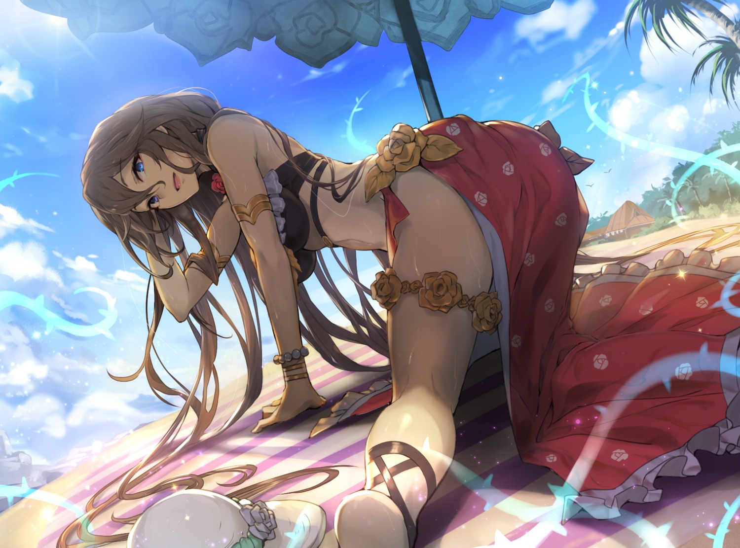 bikini_top garter granblue_fantasy kakage rosetta_(granblue_fantasy) swimsuits