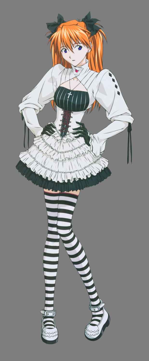 lolita_fashion neon_genesis_evangelion souryuu_asuka_langley thighhighs transparent_png