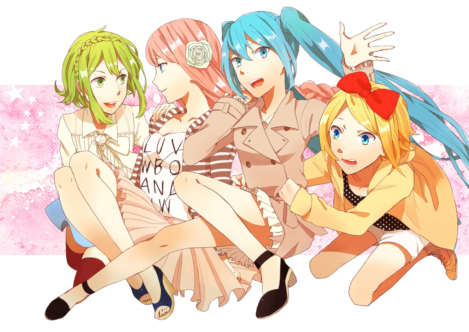 gumi hatsune_miku kagamine_rin megurine_luka vocaloid yukariki