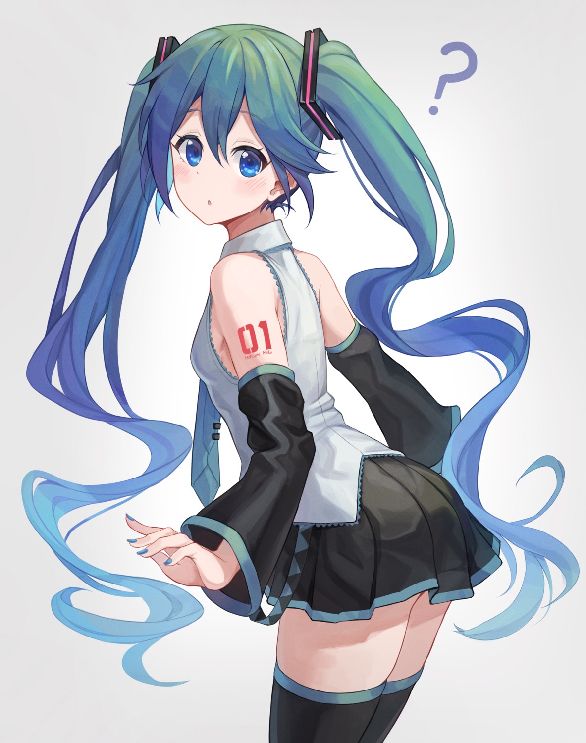 bibboss39 hatsune_miku tattoo thighhighs vocaloid