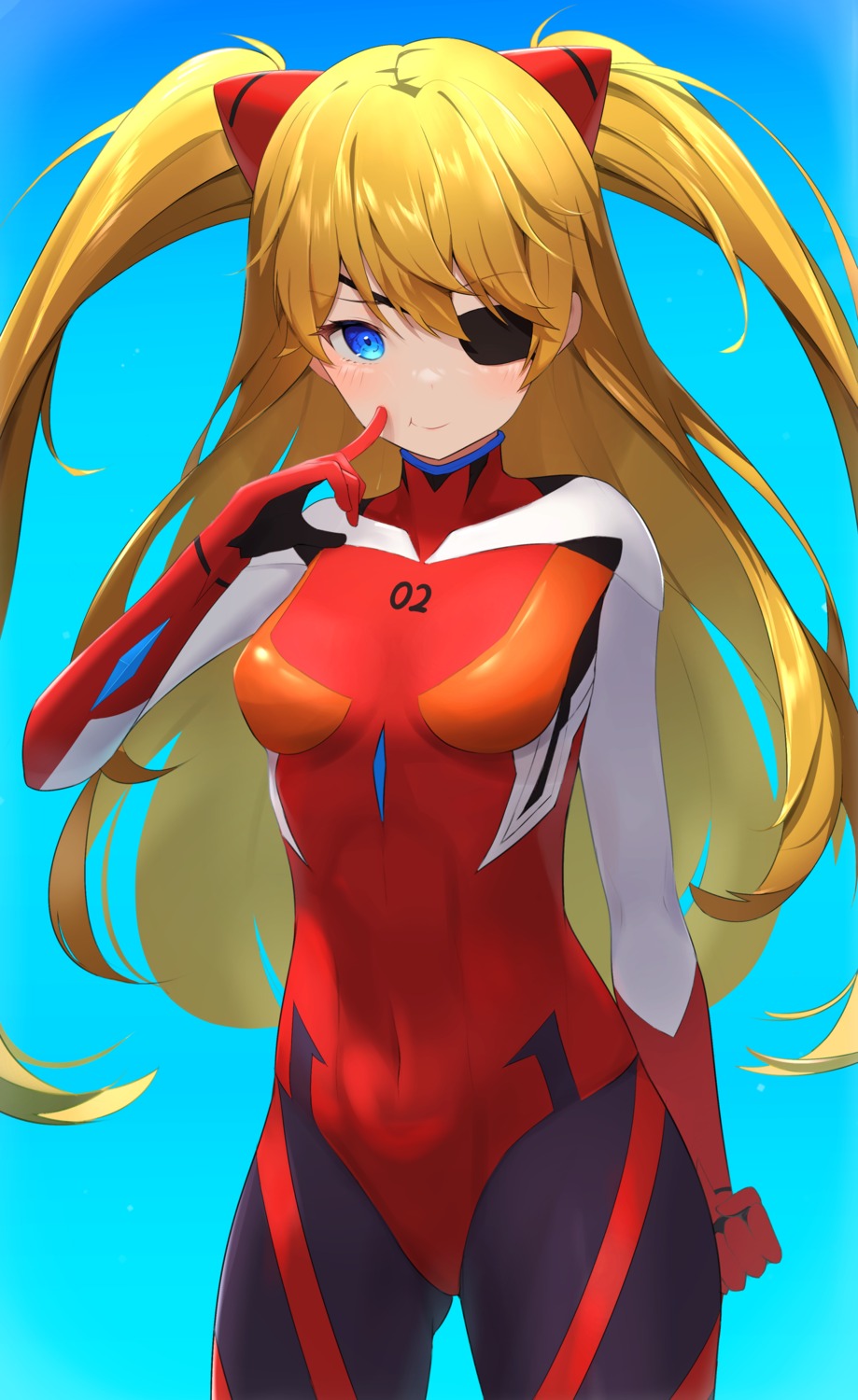 bodysuit eyepatch neon_genesis_evangelion souryuu_asuka_langley three_twosix