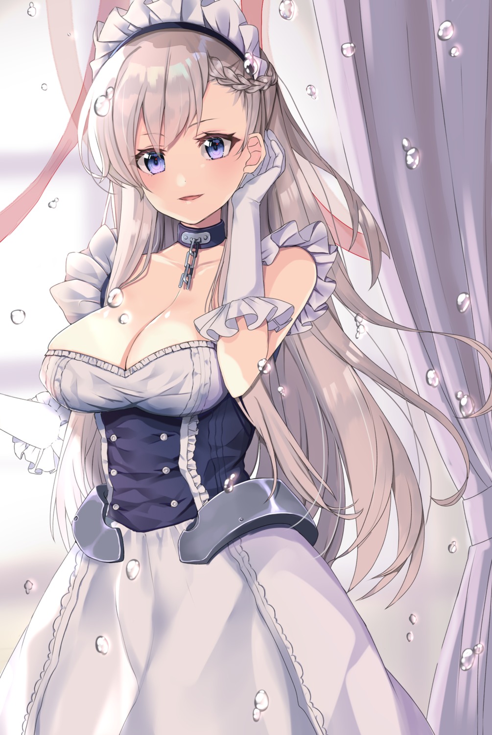 azur_lane belfast_(azur_lane) cleavage maid mkichi