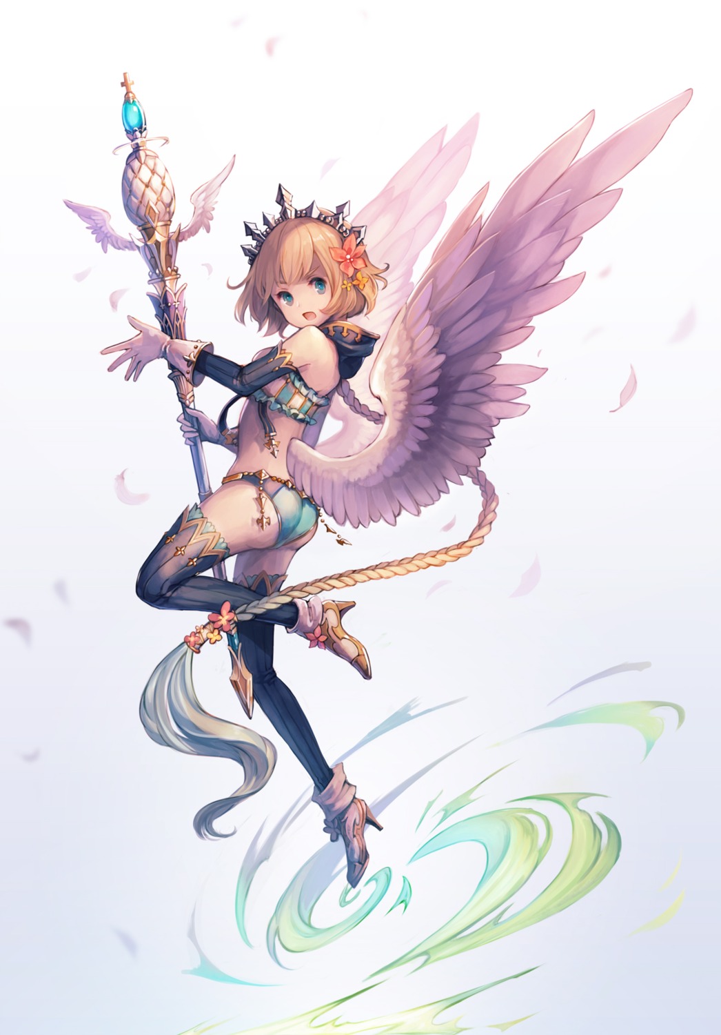 aka_tonbo_(lovetow) ass bikini_armor heels thighhighs weapon wings