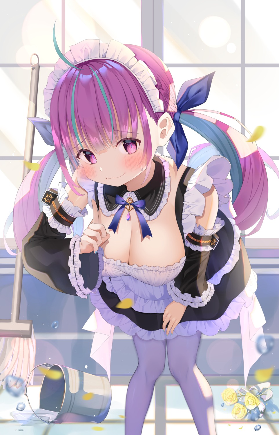 hololive maid minato_aqua mymerody4649 pantyhose