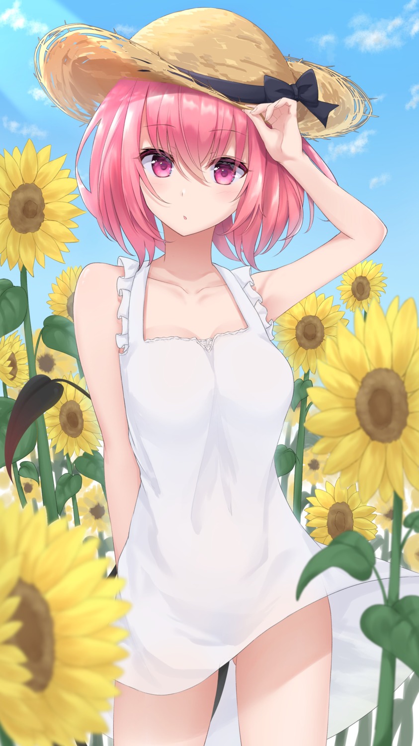 cleavage dress momo_velia_deviluke see_through skirt_lift summer_dress tail to_love_ru to_sse