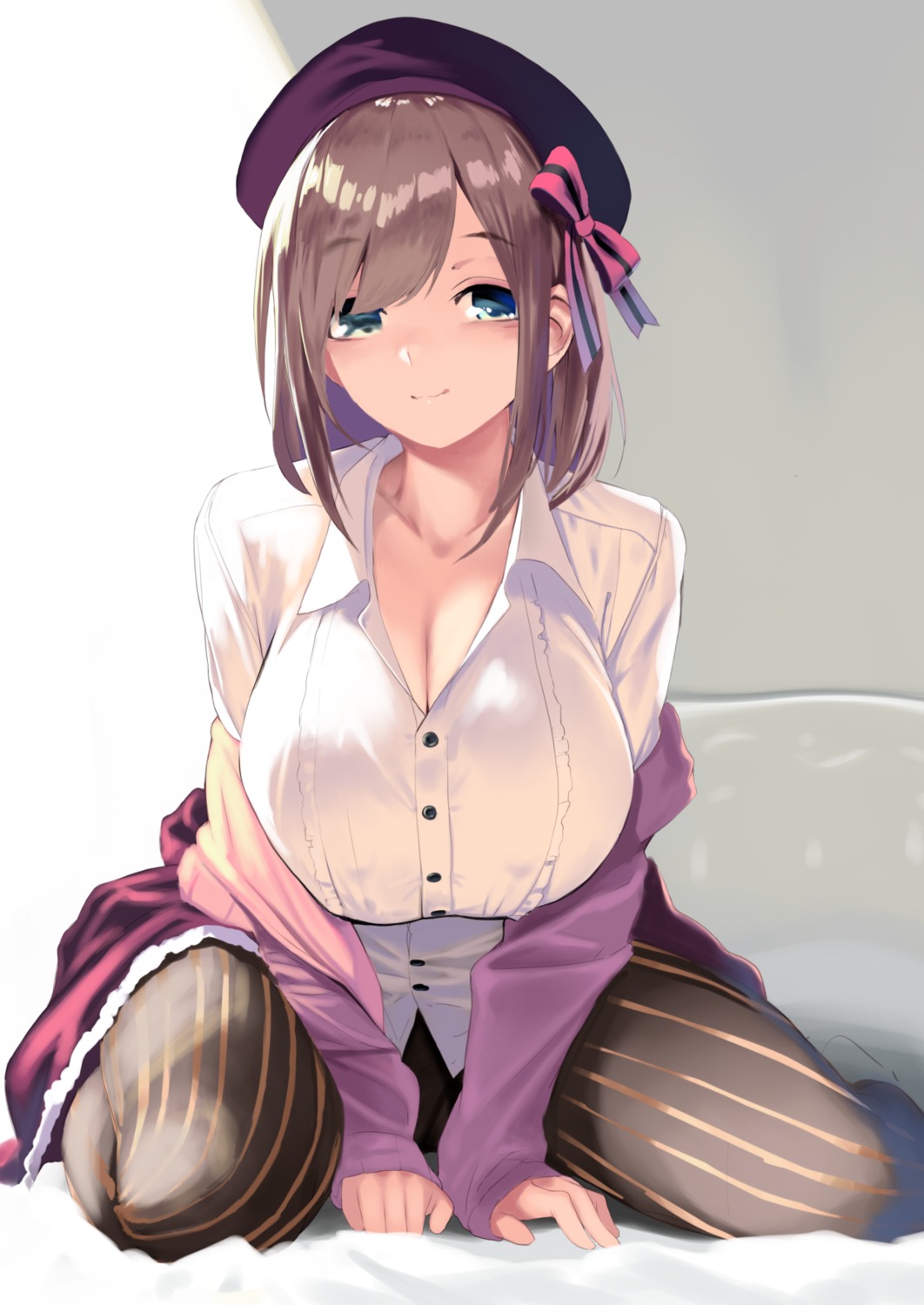 cleavage gen_(black_factory) nijisanji pantyhose suzuhara_ruru sweater