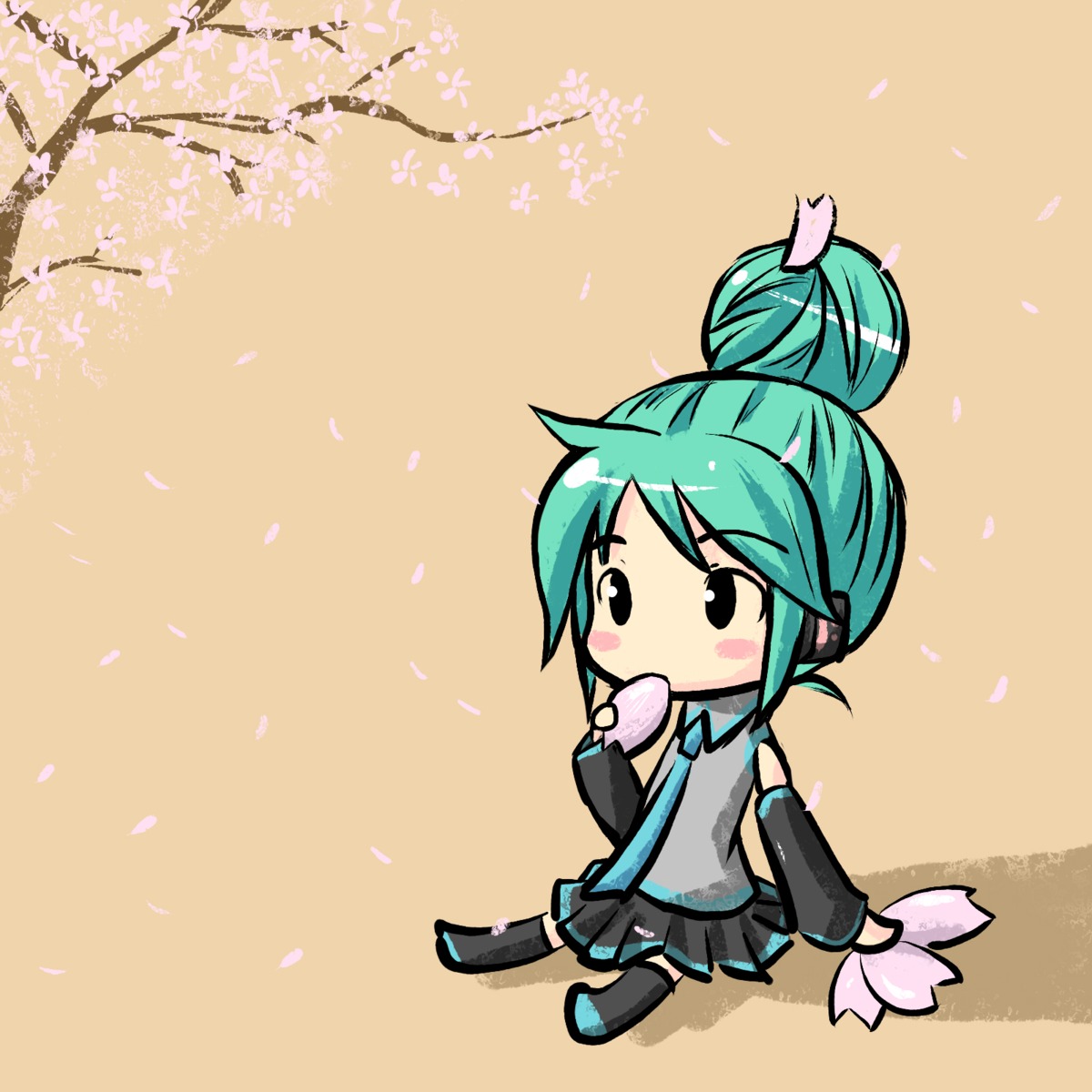 chibi hatsune_miku headphones nekonaka vocaloid