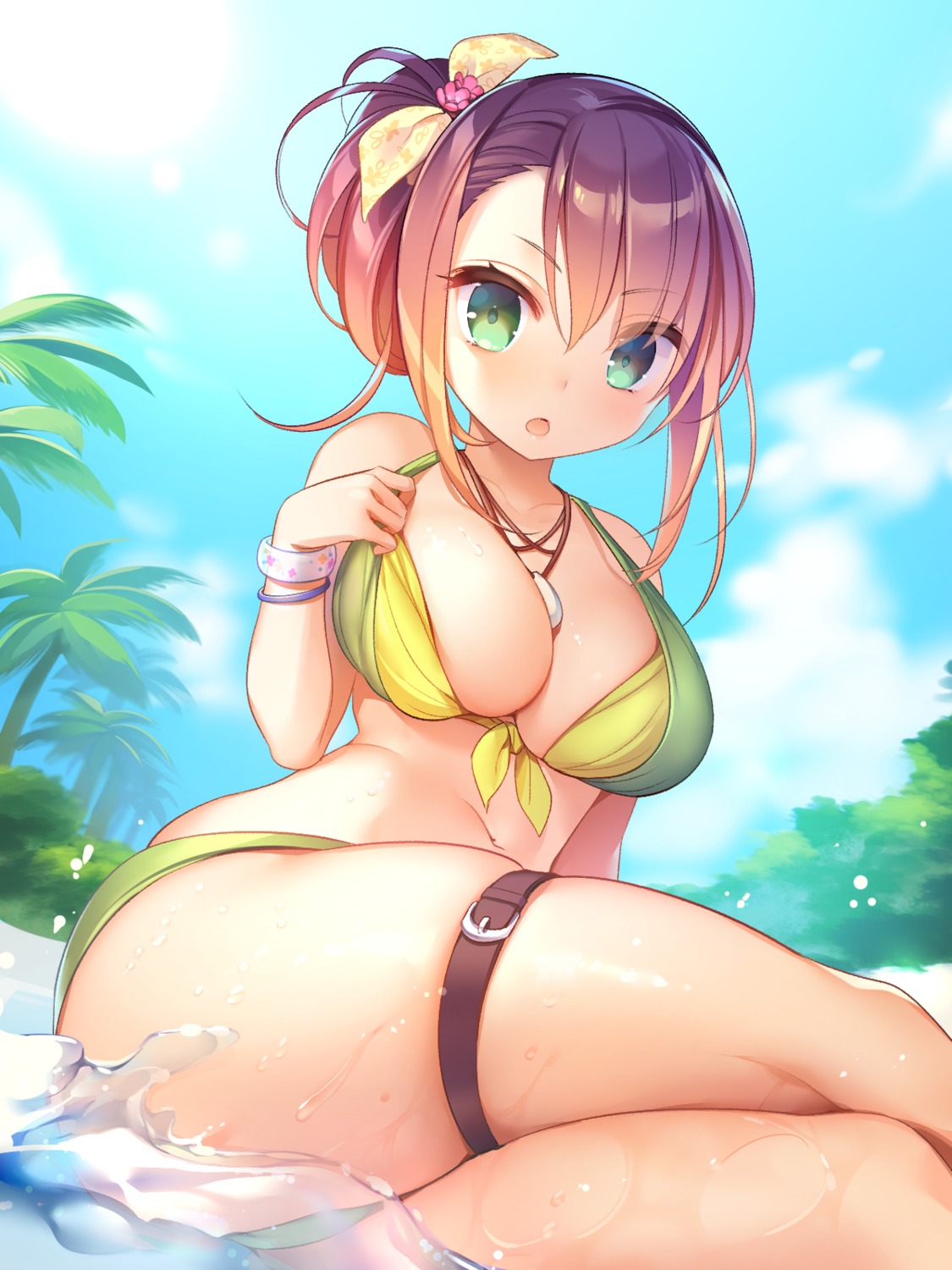 bikini garter mg_kurino swimsuits undressing wet