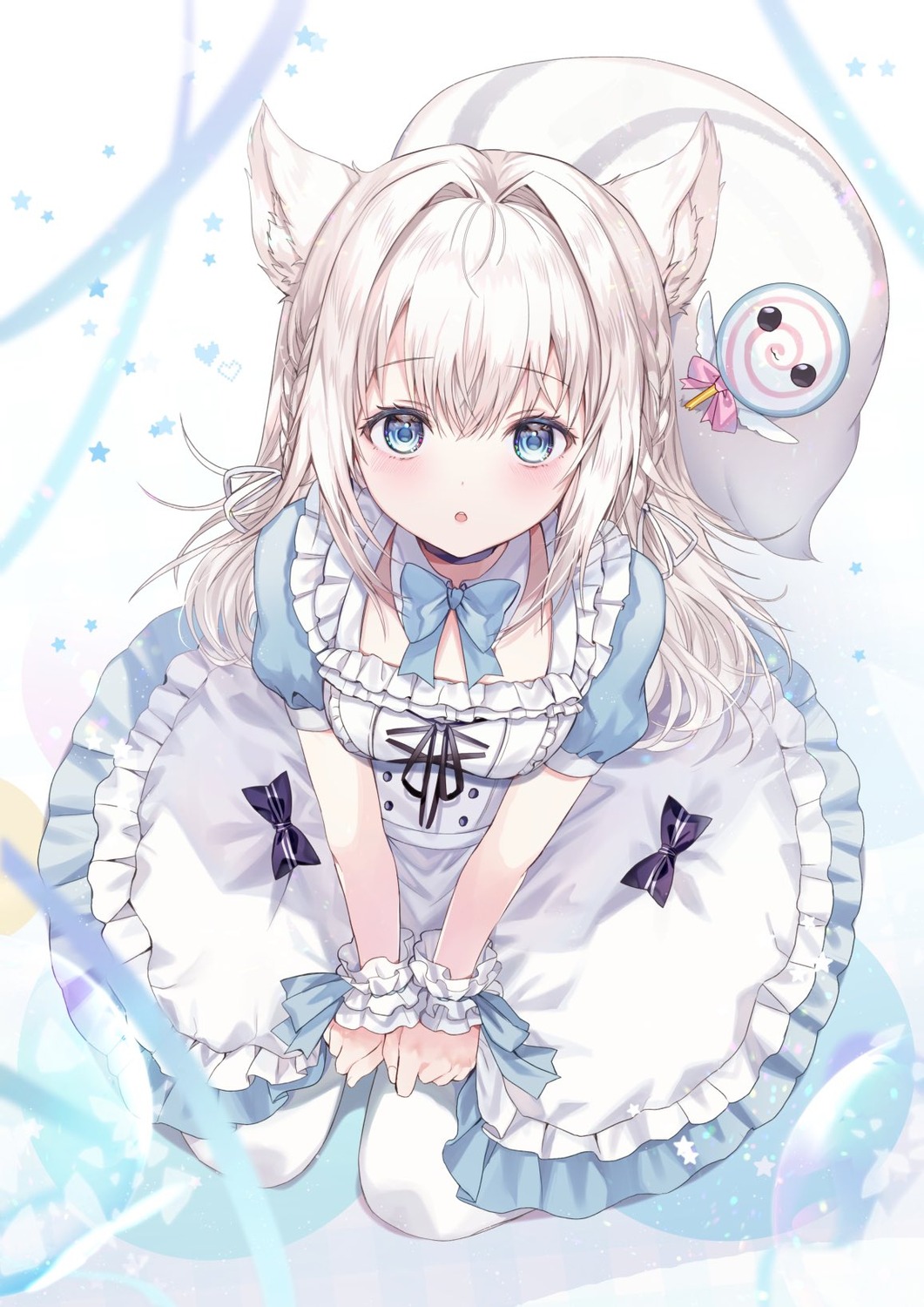 animal_ears dress indie_virtual_youtuber mashiro_ruru pantyhose paraffin tail